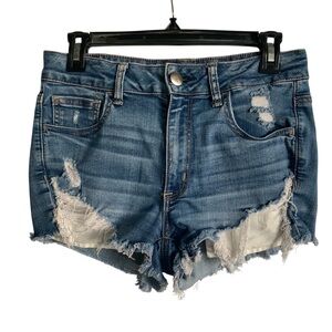 American Eagle Shorts Womens 8 Hi Rise Shortie Super Stretch Blue Jean Denim